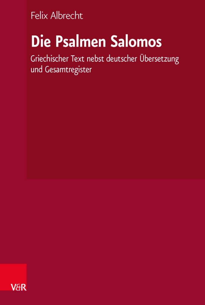 Cover: 9783525571439 | Die Psalmen Salomos | Felix Albrecht | Taschenbuch | 142 S. | Deutsch