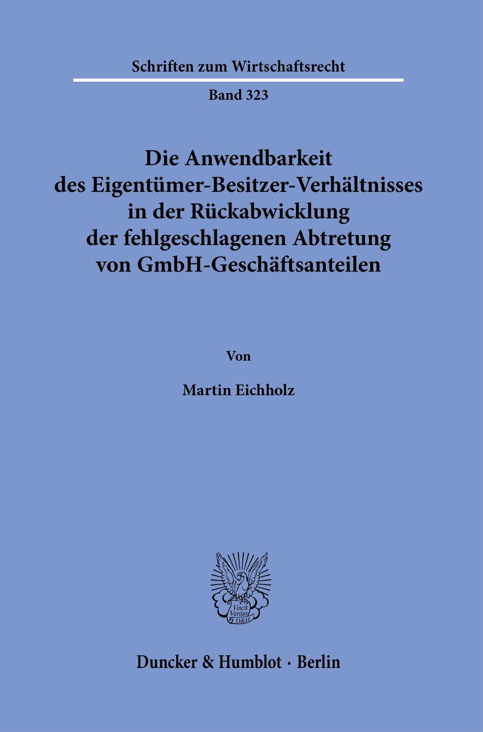 Cover: 9783428181834 | Die Anwendbarkeit des Eigentümer-Besitzer-Verhältnisses in der...