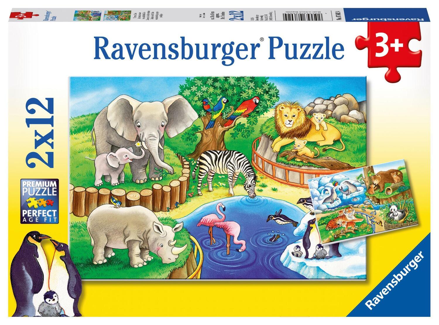 Cover: 4005556076024 | Tiere im Zoo. Puzzle 2 x 12 Teile | Spiel | Deutsch | 2016