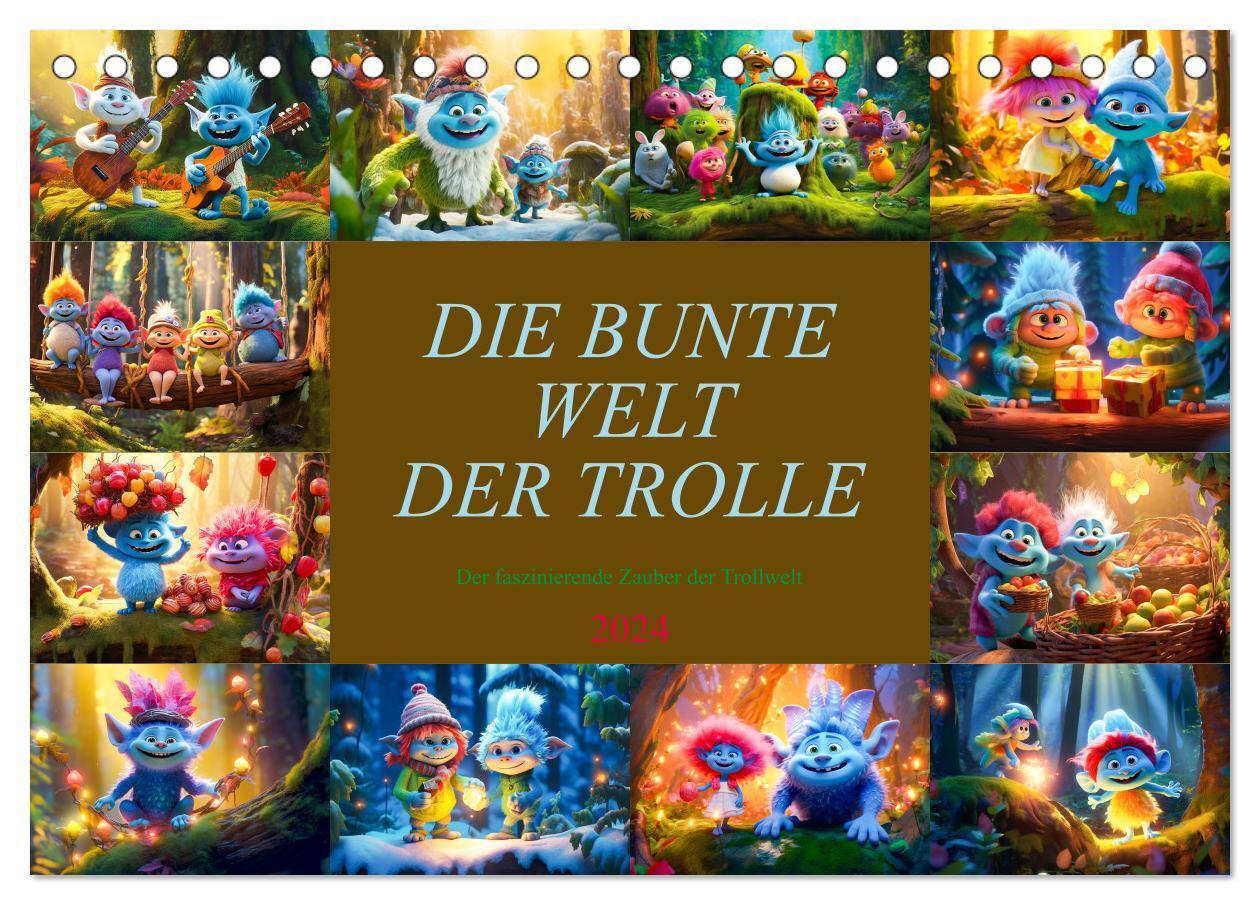 Cover: 9783383656477 | Die bunte Welt der Trolle (Tischkalender 2024 DIN A5 quer),...