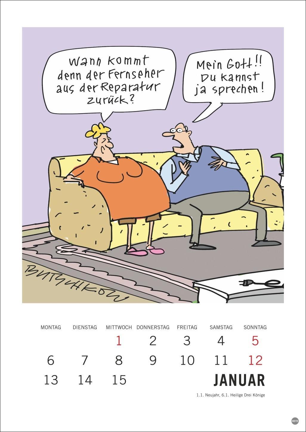 Bild: 9783756408665 | Peter Butschkow: Cartoon-Kracher Halbmonatskalender 2025 | Kalender