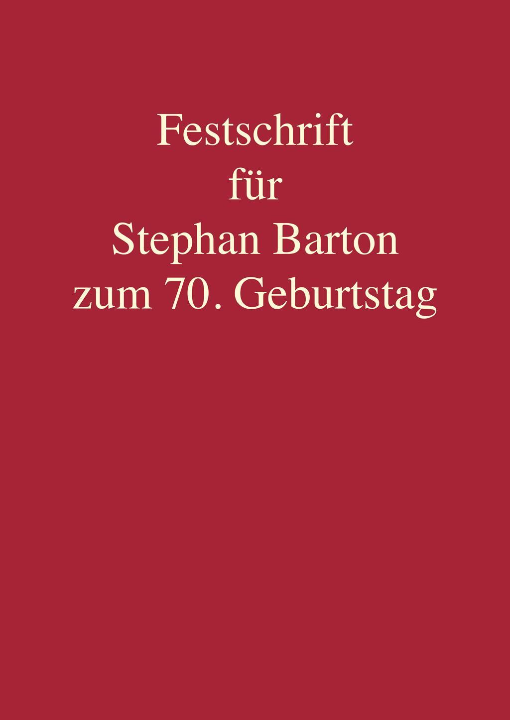 Cover: 9783811454194 | Festschrift für Stephan Barton zum 70. Geburtstag | Lutz Eidam (u. a.)