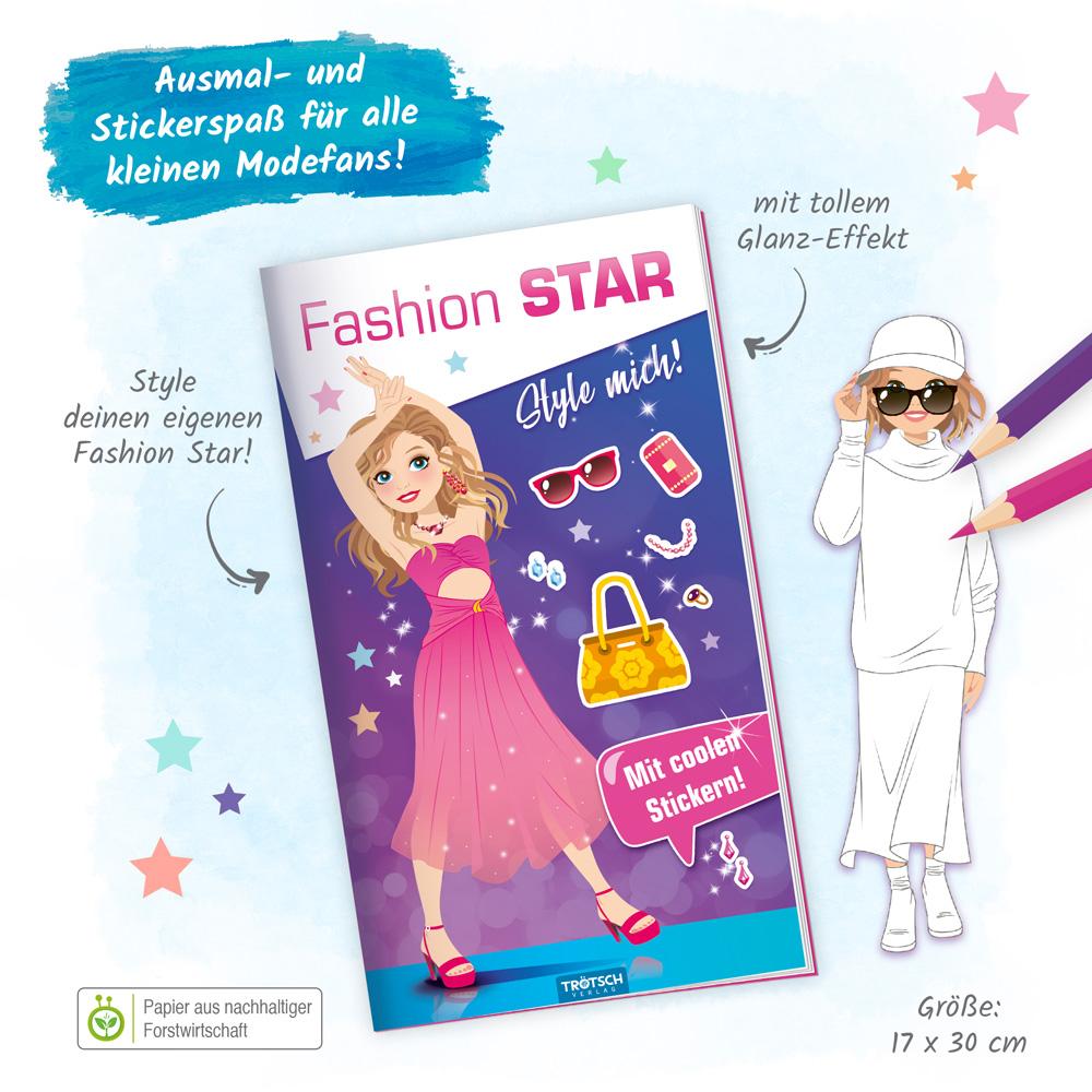 Bild: 9783988020802 | Trötsch Malbuch Stickermalbuch Fashion-Star Filmstar | Trötsch Verlag