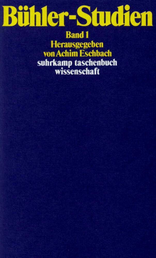 Cover: 9783518280812 | Bühler-Studien. Bd.1 | Achim Eschbach | Taschenbuch | Suhrkamp