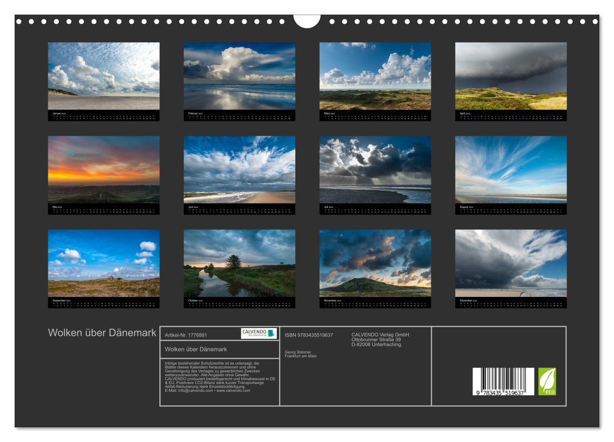 Bild: 9783435519637 | Wolken über Dänemark (Wandkalender 2025 DIN A3 quer), CALVENDO...