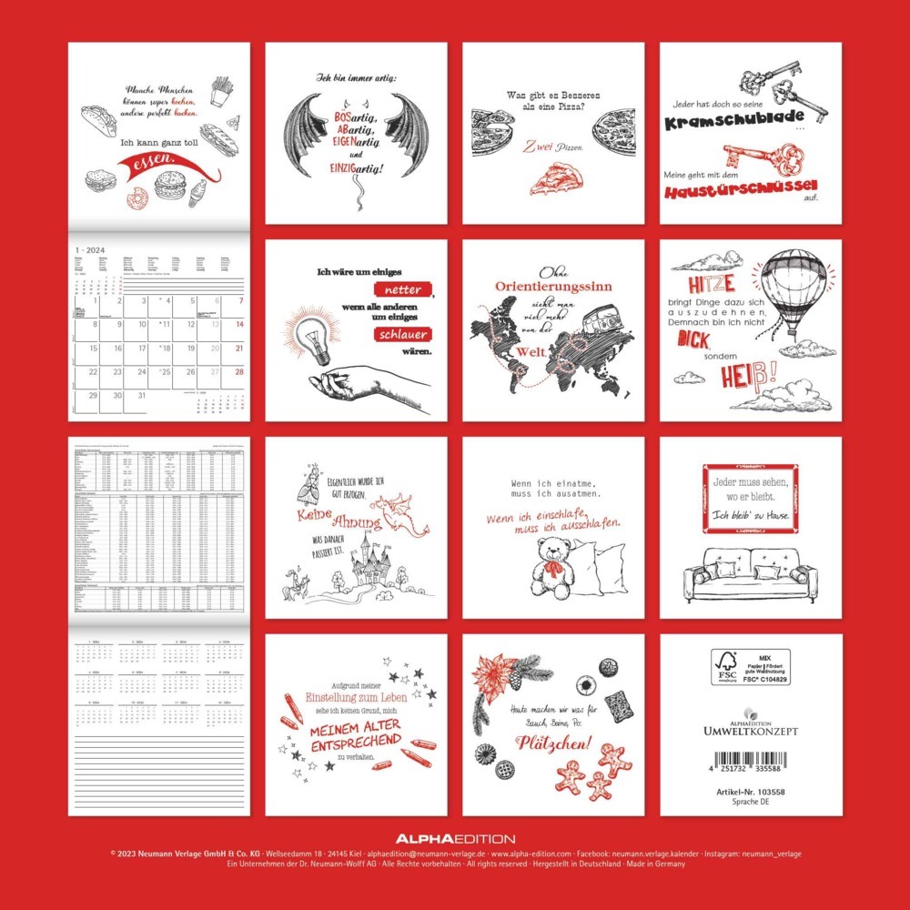 Bild: 4251732335588 | Sprüche 2024 - Broschürenkalender 30x30 cm (30x60 geöffnet) -...