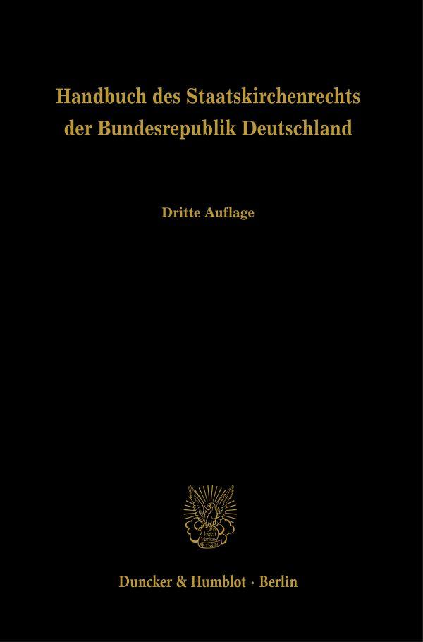 Cover: 9783428181353 | Handbuch des Staatskirchenrechts der Bundesrepublik Deutschland...