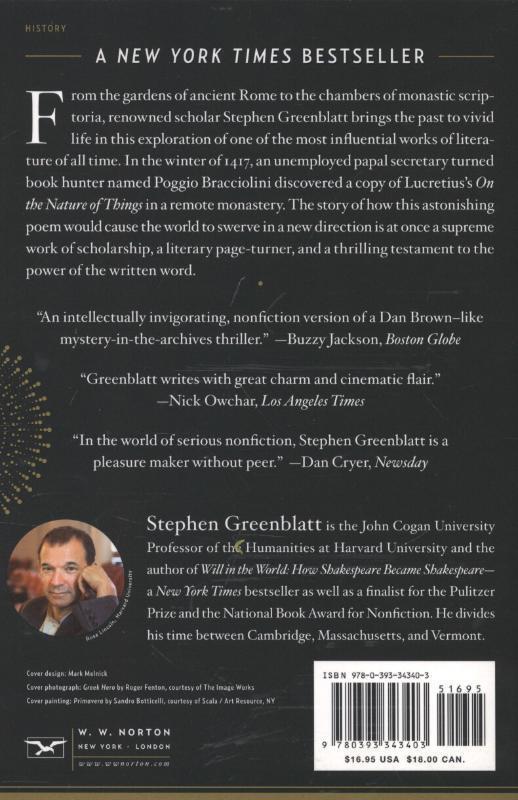 Rückseite: 9780393343403 | The Swerve | How the World Became Modern | Stephen Greenblatt | Buch