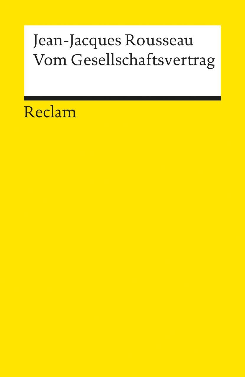 Cover: 9783150017692 | Vom Gesellschaftsvertrag | Jean-Jacques Rousseau | Taschenbuch | 2001