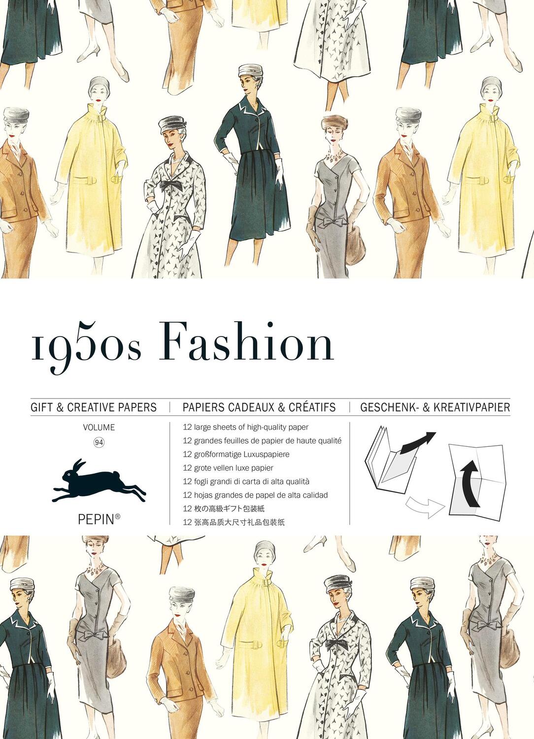 Cover: 9789460091070 | 1950s Fashion | Gift &amp; Creative Paper Book Vol. 94 | Pepin Van Roojen