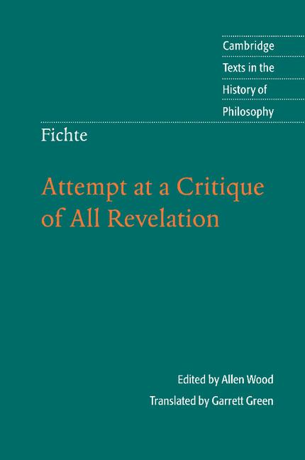 Cover: 9780521130189 | Fichte | Attempt at a Critique of All Revelation | Allen Wood | Buch