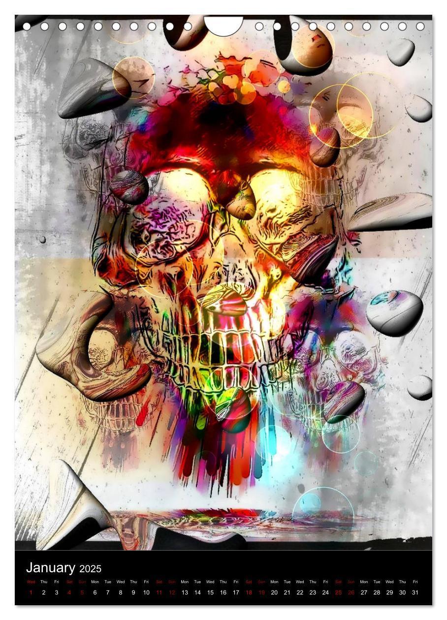 Bild: 9781325972890 | Skulls by Nico Bielow (Wall Calendar 2025 DIN A4 portrait),...