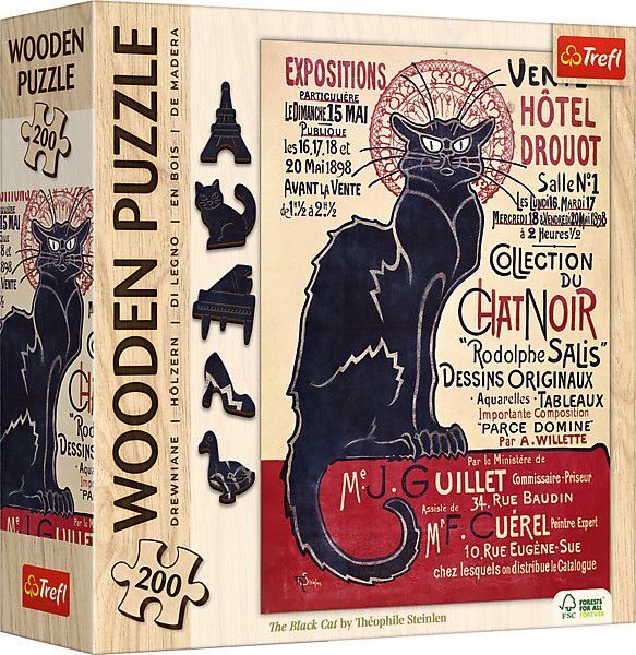 Cover: 5900511202540 | Holz Puzzle 200 - Der schwarze Kater / Théophile Alexandre Steinlen