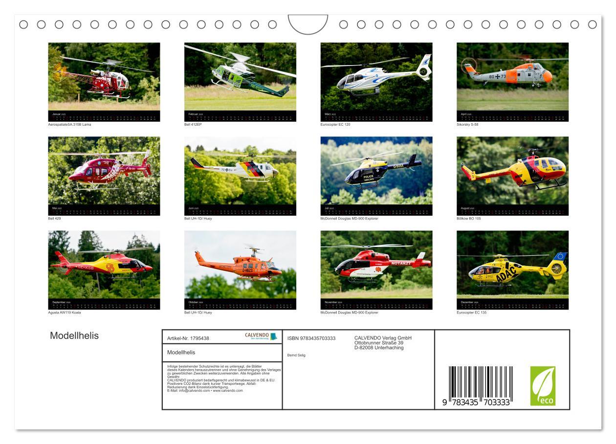 Bild: 9783435703333 | Modellhelis (Wandkalender 2025 DIN A4 quer), CALVENDO Monatskalender