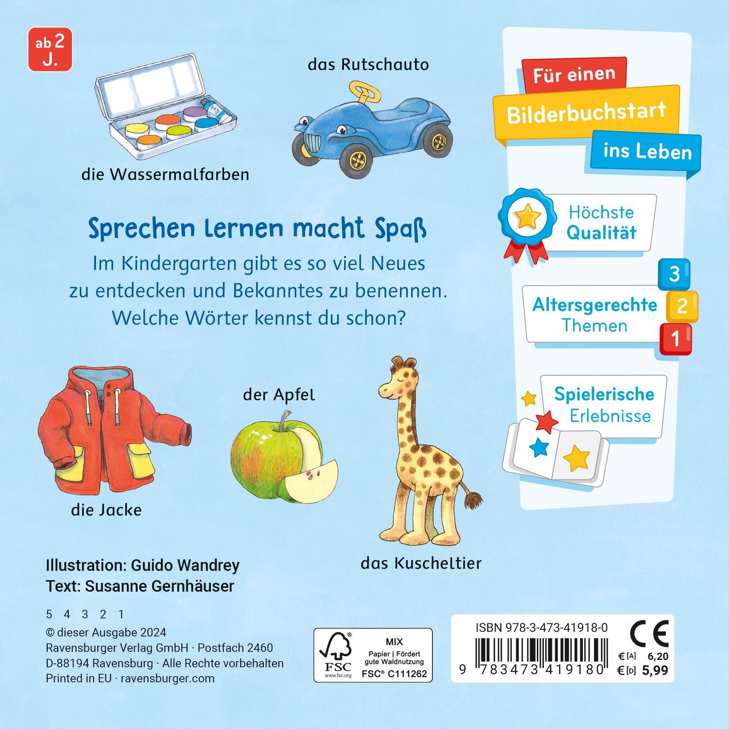 Rückseite: 9783473419180 | Mein Bilder-Wörterbuch: Im Kindergarten | Susanne Gernhäuser | Buch