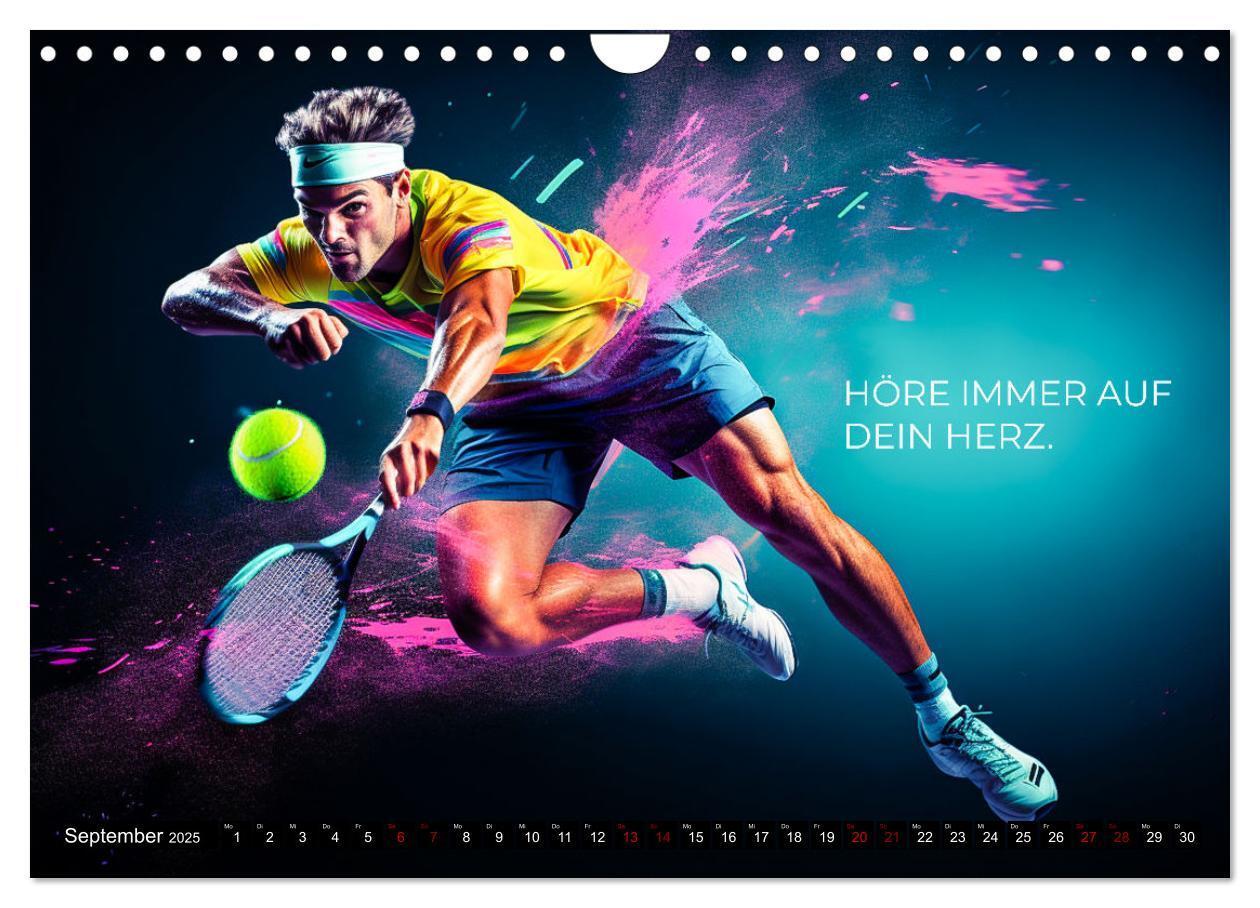 Bild: 9783383850400 | Tennis und Motivation (Wandkalender 2025 DIN A4 quer), CALVENDO...