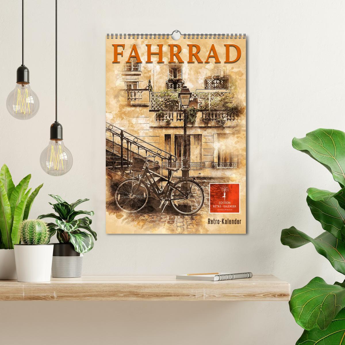 Bild: 9783435930340 | Fahrrad - Retro-Kalender (Wandkalender 2025 DIN A3 hoch), CALVENDO...