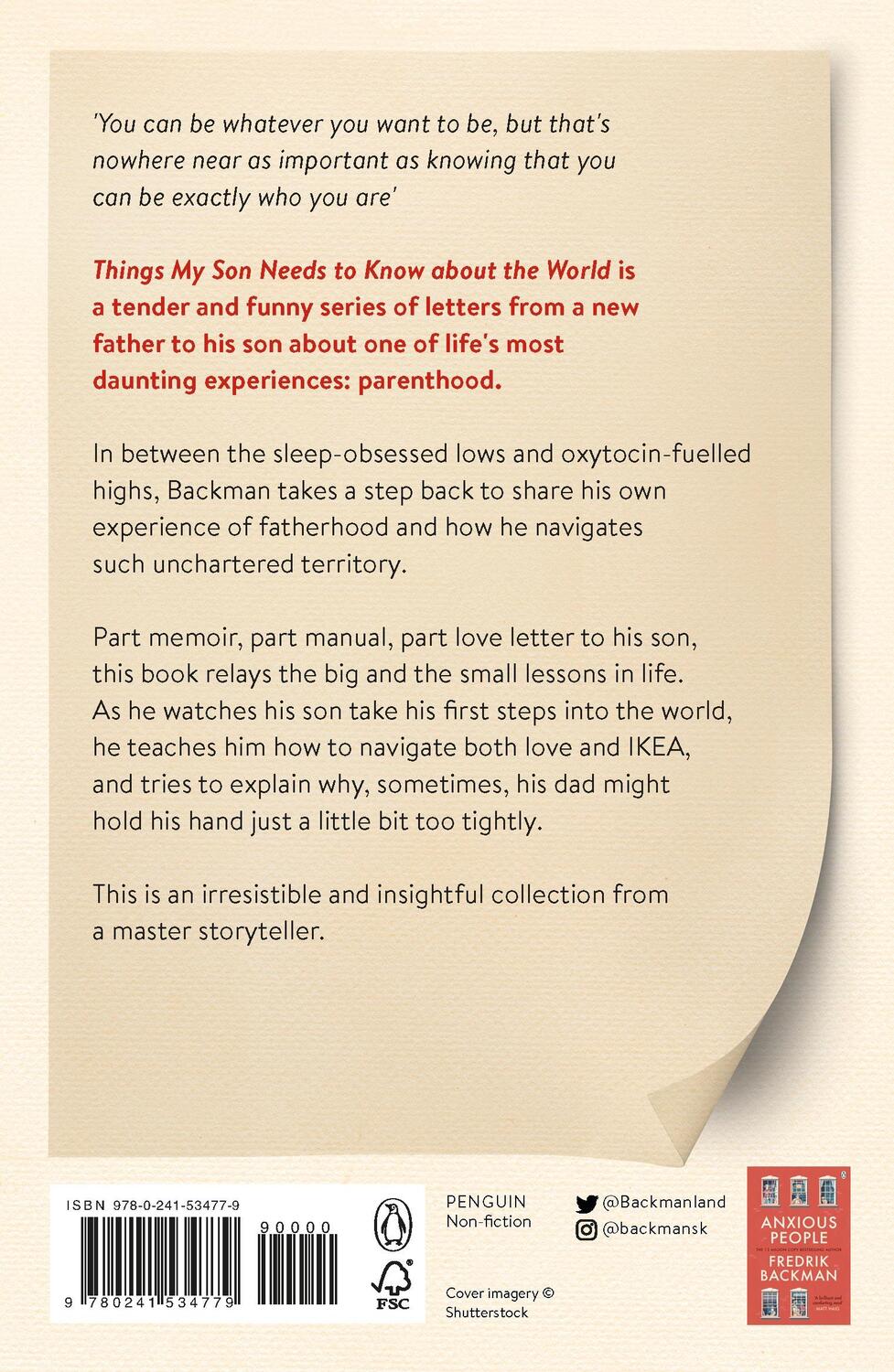 Rückseite: 9780241534779 | Things My Son Needs to Know About The World | Fredrik Backman | Buch