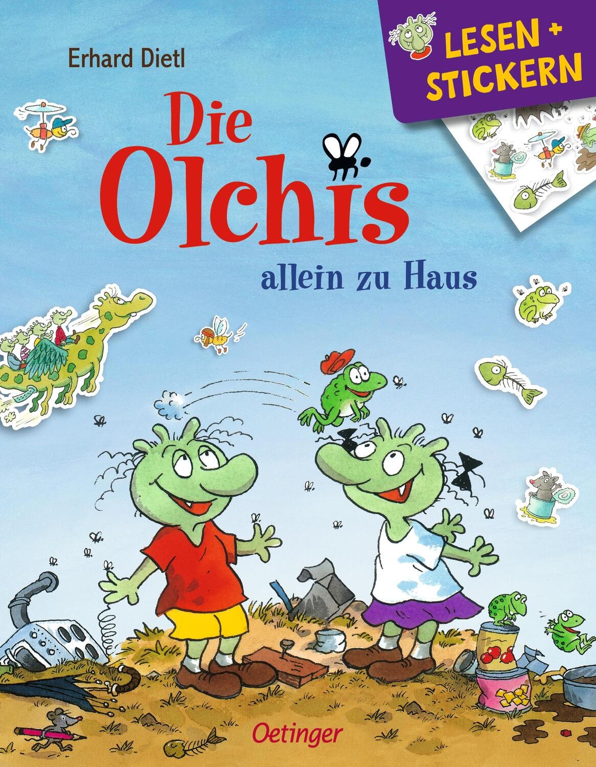 Cover: 9783751200455 | Lesen + Stickern. Die Olchis allein zu Haus | Erhard Dietl | Broschüre