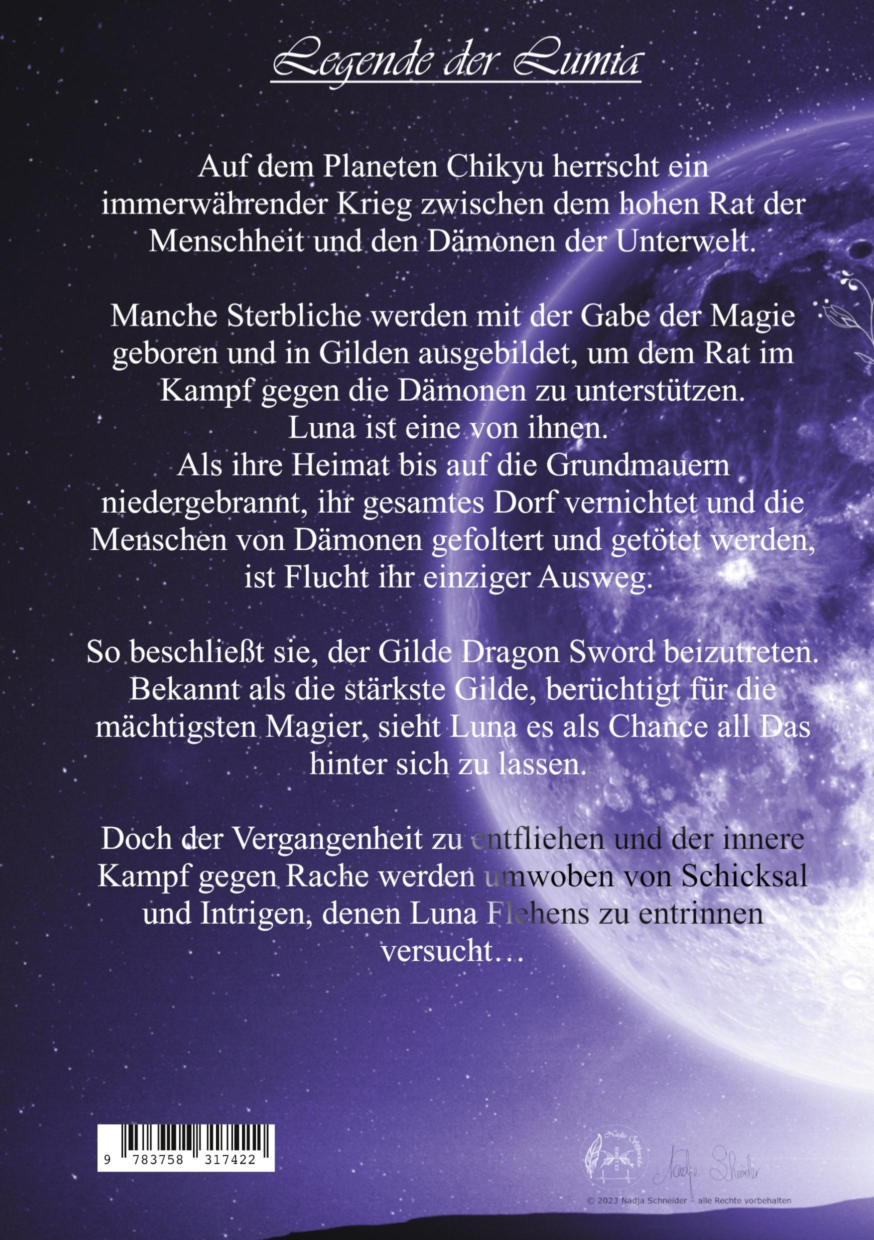 Rückseite: 9783758317422 | Dragon Sword Das Erwachen | Buch Mond | Nadja Schneider | Buch | 2023