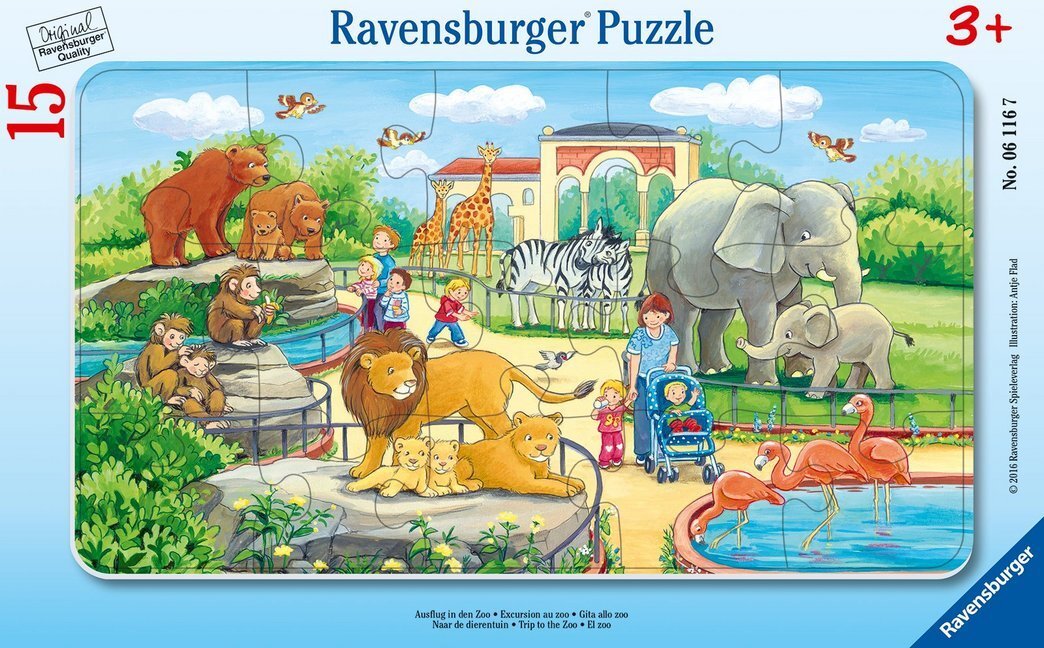 Cover: 4005556061167 | Ravensburger Kinderpuzzle - 06116 Ausflug in den Zoo - Rahmenpuzzle...