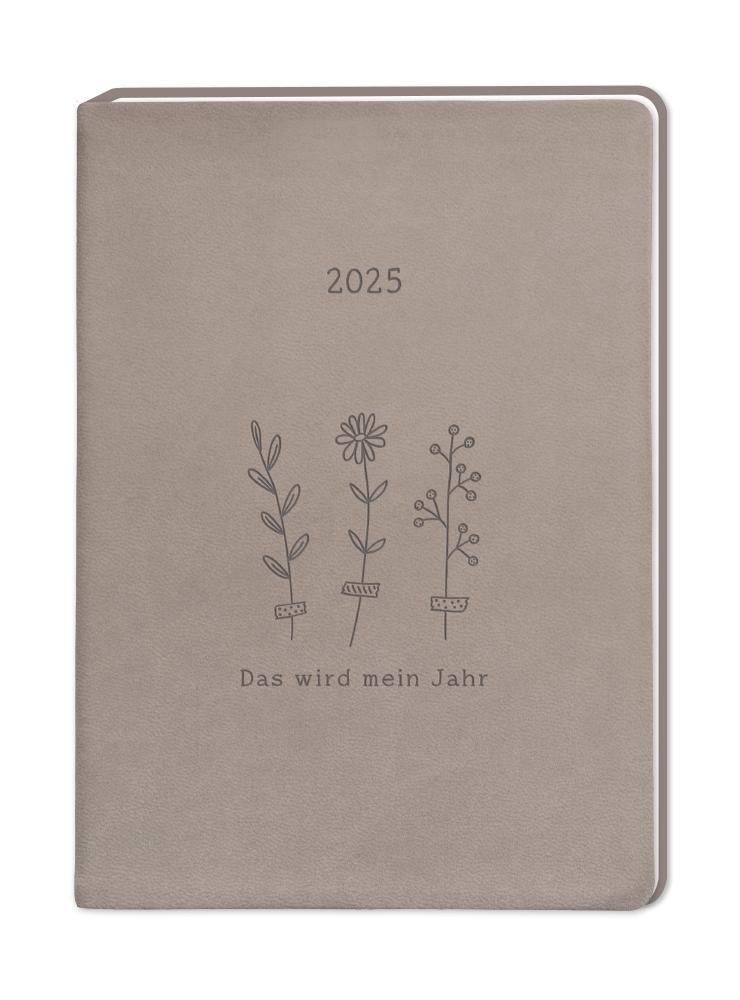 Cover: 9783986360665 | Terminplaner Lederlook 2025 Taupe | Terminplaner Lederlook A6 | 136 S.