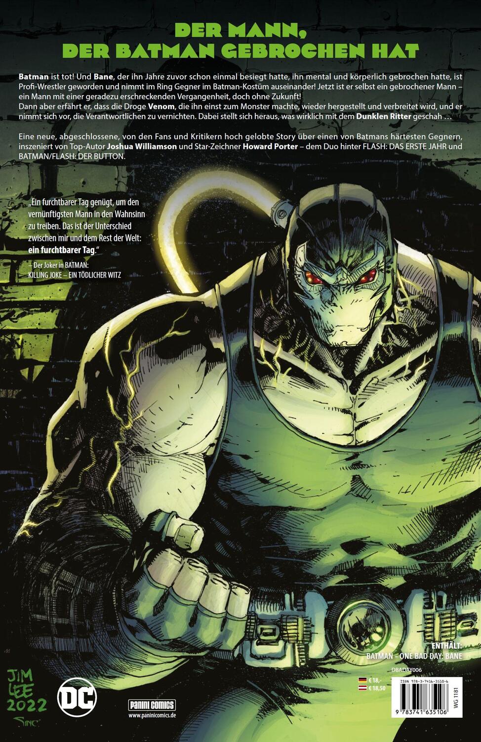 Rückseite: 9783741635106 | Batman - One Bad Day: Bane | Joshua Williamson (u. a.) | Buch | 76 S.