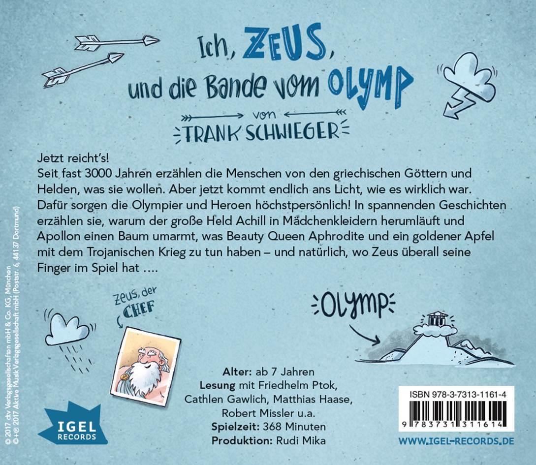 Rückseite: 9783731311614 | Ich, Zeus, und die Bande vom Olymp | Frank Schwieger | Audio-CD | 2017