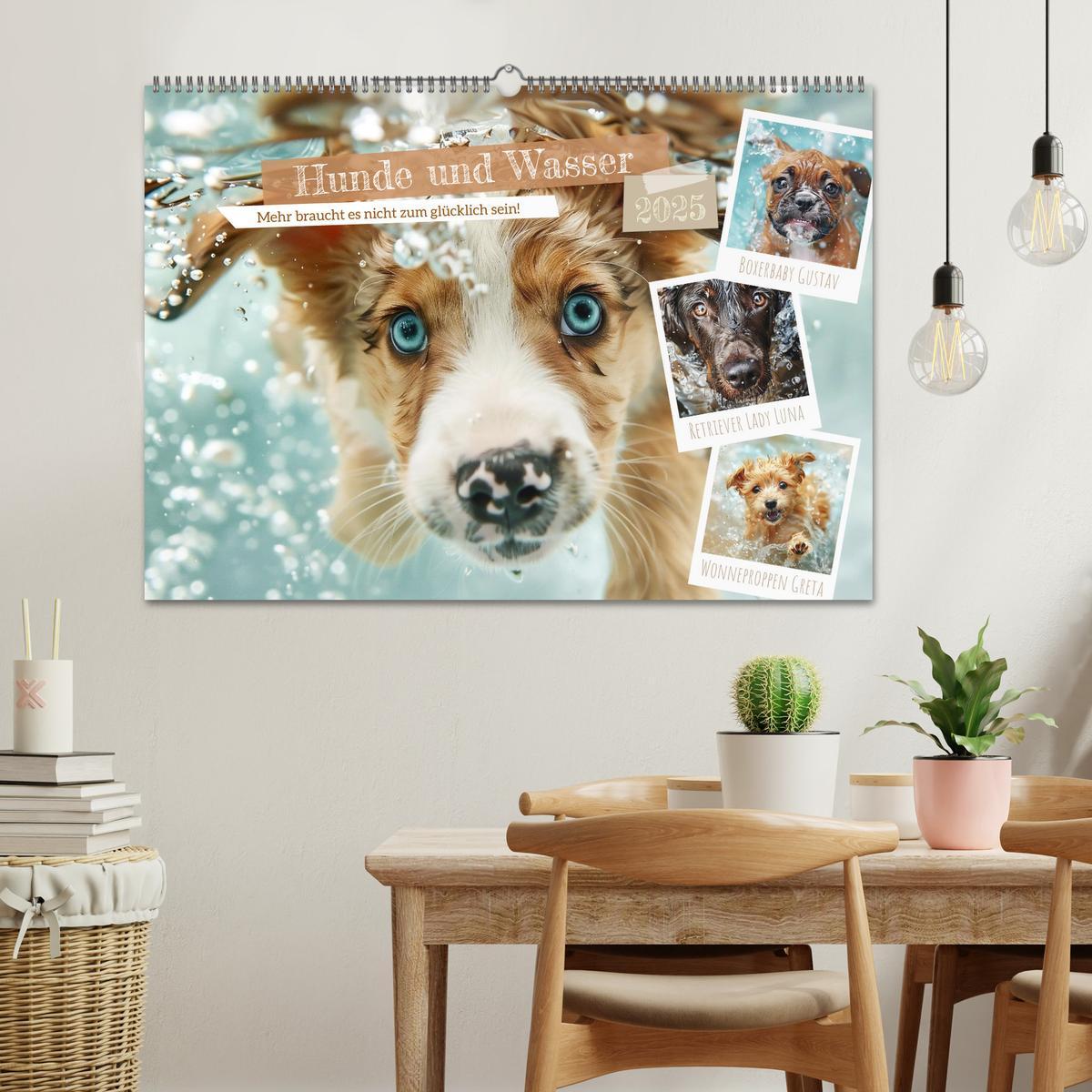 Bild: 9783457129241 | Hunde und Wasser (Wandkalender 2025 DIN A2 quer), CALVENDO...