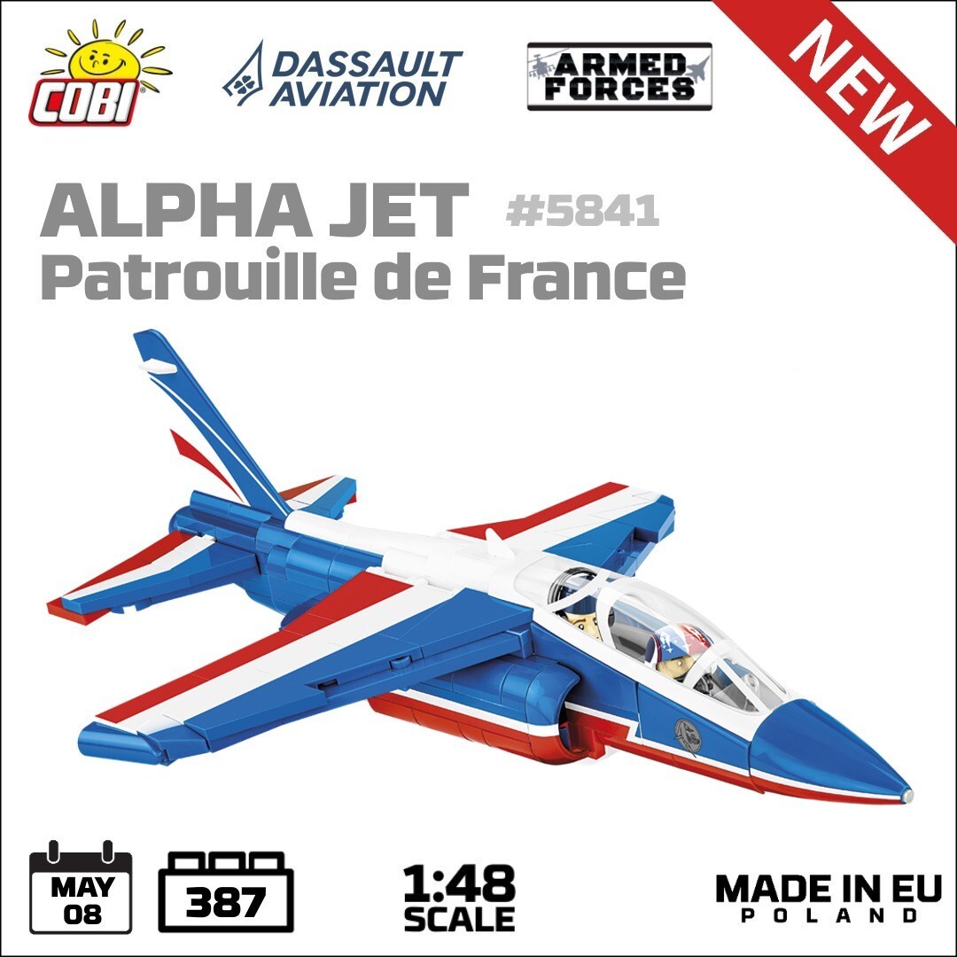 Cover: 5902251058418 | COBI Armed Forces 5841 - Alpha Jet Patrouille de France | Deutsch