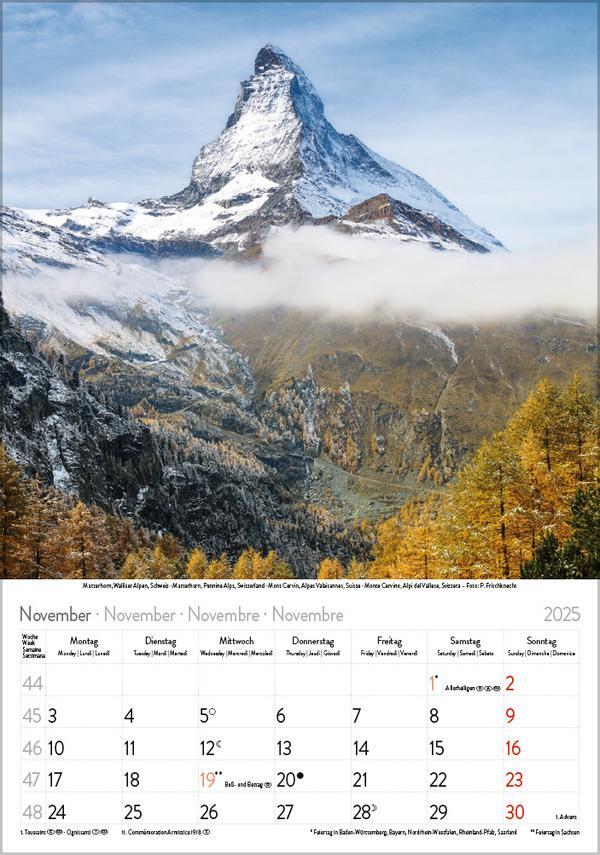 Bild: 9783731876113 | Die Alpen 2025 | Verlag Korsch | Kalender | Spiralbindung | 13 S.