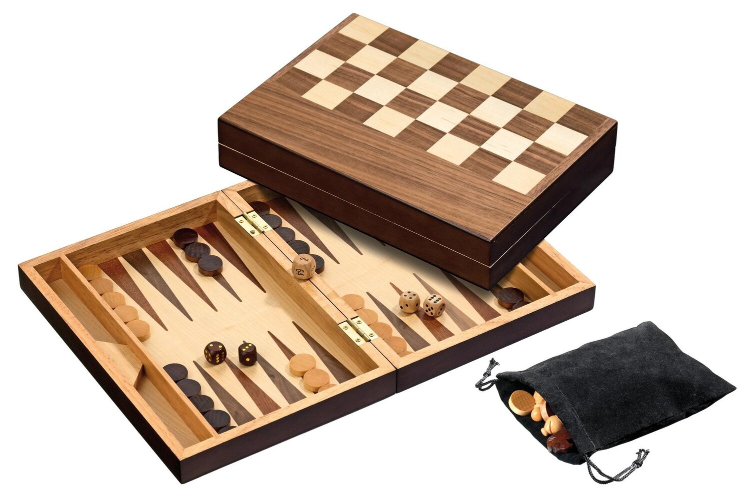 Cover: 4014156025080 | Philos 2508 - Schach Backgammon Dame Set, Feld 32 mm, Magnetverschluss