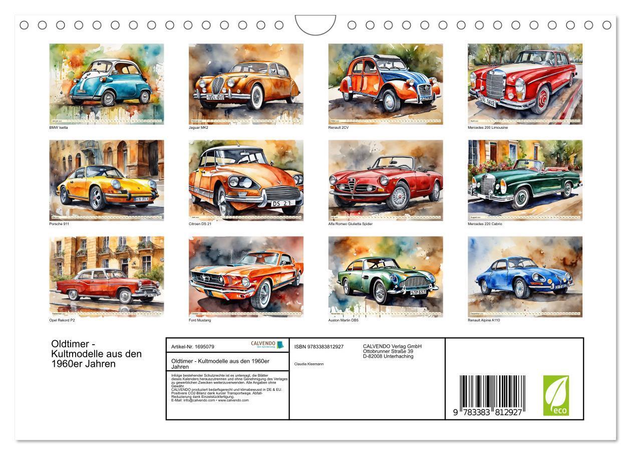 Bild: 9783383812927 | Oldtimer - Kultmodelle aus den 1960er Jahren (Wandkalender 2025 DIN...