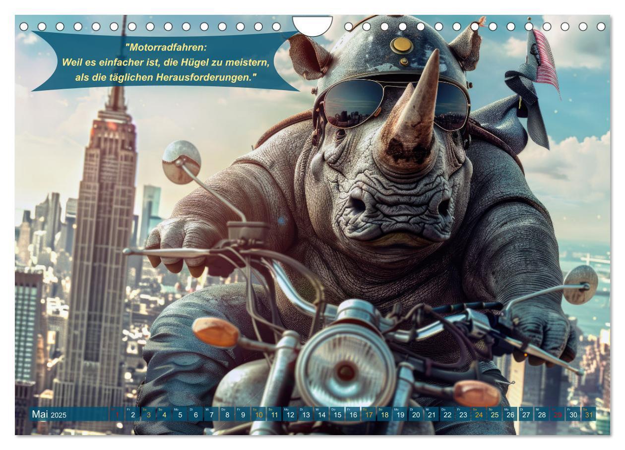 Bild: 9783457166048 | Tierisch lustige Motorradfahrer (Wandkalender 2025 DIN A4 quer),...