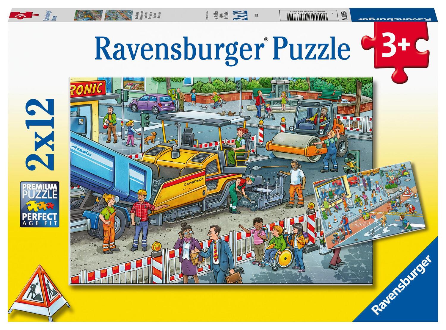 Cover: 4005556056354 | Ravensburger Kinderpuzzle - Straßenbaustelle - 2x12 Teile Puzzle...