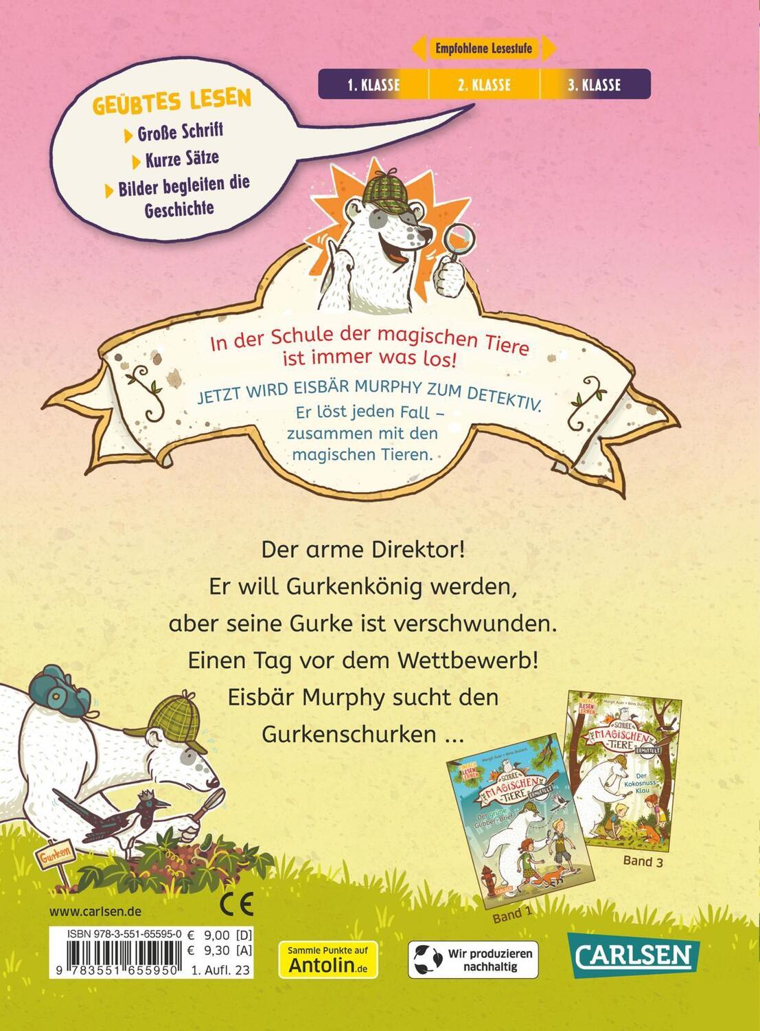 Rückseite: 9783551655950 | Die Schule der magischen Tiere ermittelt 5: Der Gurkenschurke | Auer