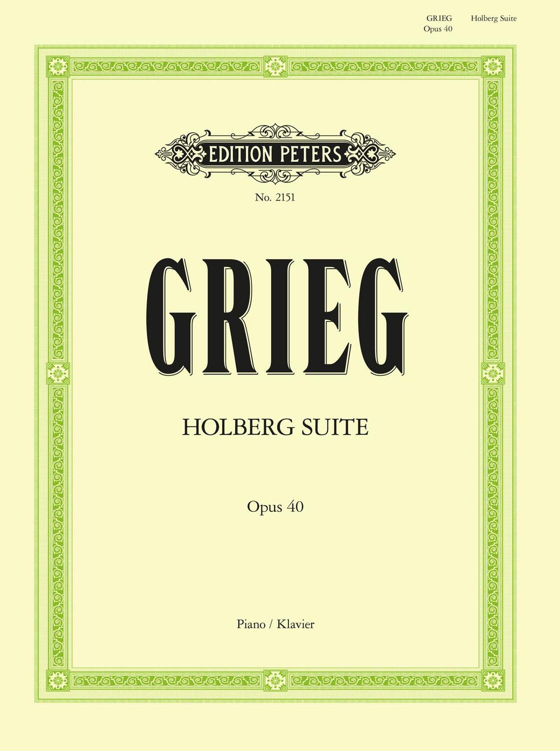 Cover: 9790014009625 | Holberg Suite (Suite in the Old Style) Op. 40 for Piano | Sheet | Buch