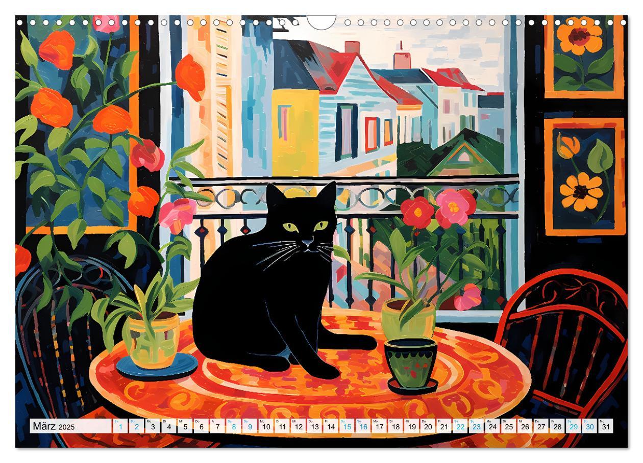 Bild: 9783383861178 | Kunstvolle Katzen (Wandkalender 2025 DIN A3 quer), CALVENDO...