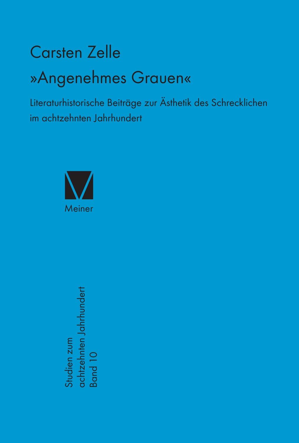 Cover: 9783787307142 | Angenehmes Grauen | Carsten Zelle | Buch | Studien zum 18. Jahrhundert