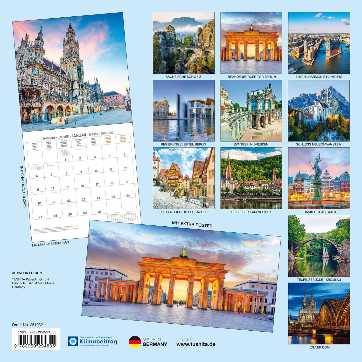 Rückseite: 9783959294805 | Germany/Deutschland 2025 | Kalender 2025 | Kalender | Artwork Edition