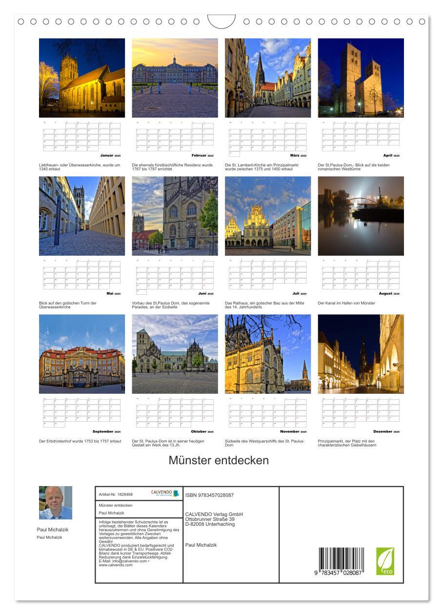 Bild: 9783457028087 | Münster entdecken (Wandkalender 2025 DIN A3 hoch), CALVENDO...