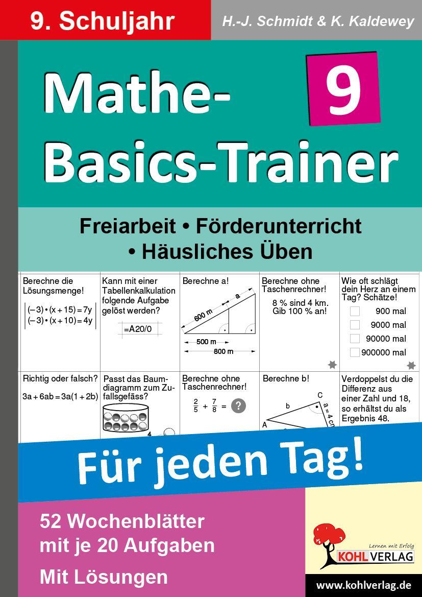 Cover: 9783866324602 | Mathe-Basics-Trainer / 9. Schuljahr Grundlagentraining für jeden Tag!
