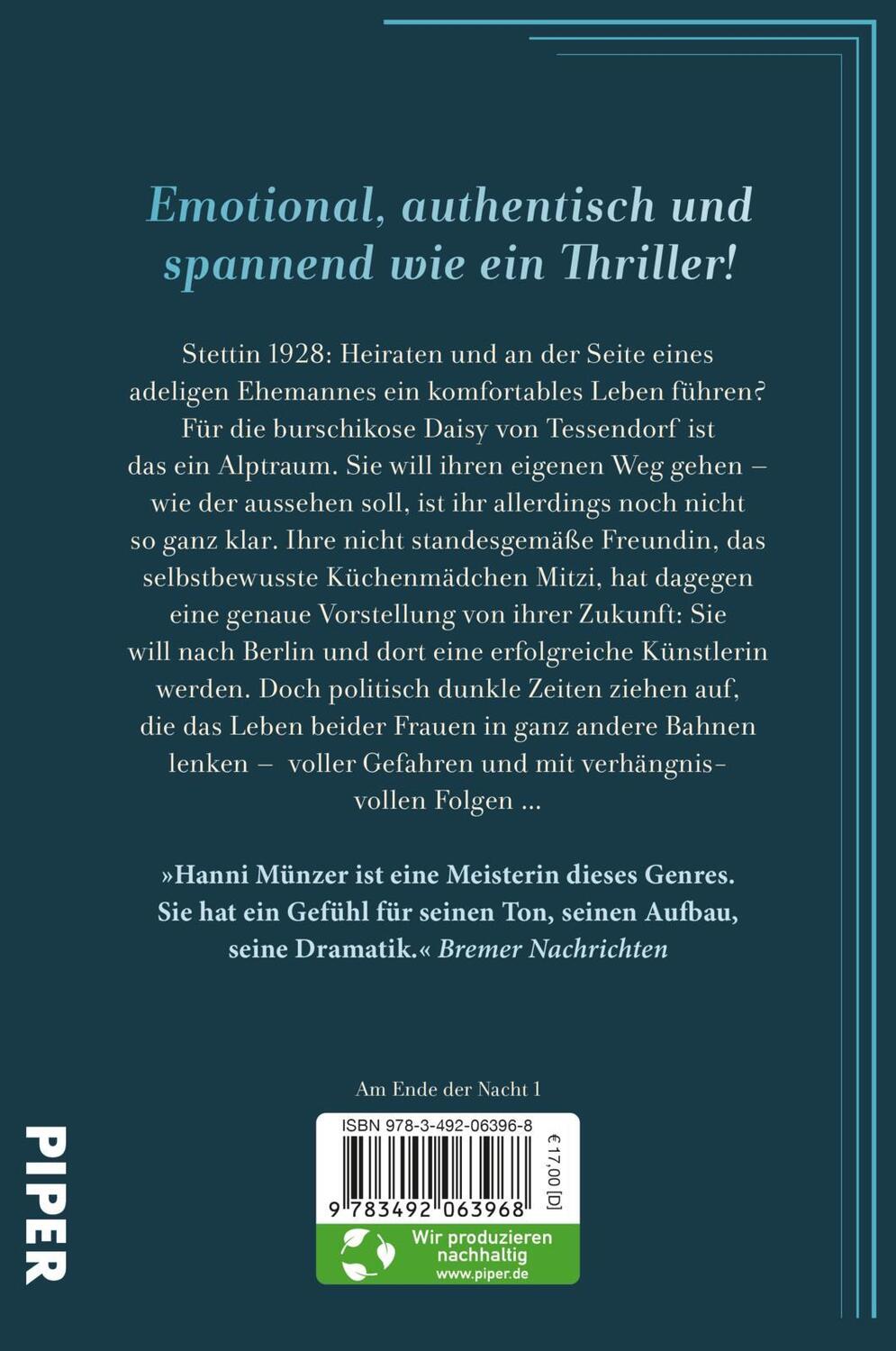 Rückseite: 9783492063968 | Honigland | Hanni Münzer | Taschenbuch | Am Ende der Nacht | 576 S.