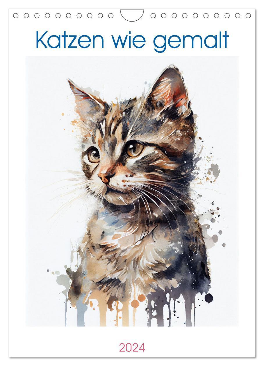 Cover: 9783675616967 | Katzen wie gemalt (Wandkalender 2024 DIN A4 hoch), CALVENDO...
