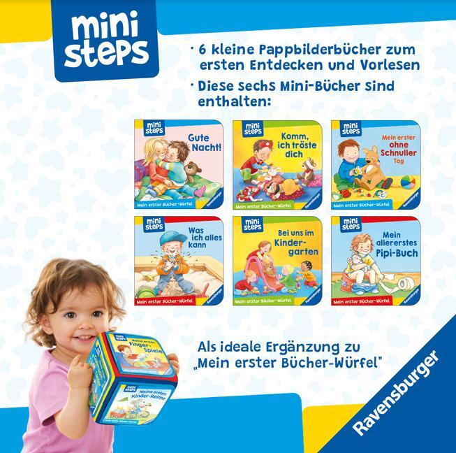 Bild: 9783473302888 | ministeps: Mein erster Bücher-Würfel: Töpfchen, Schnuller, Gute...
