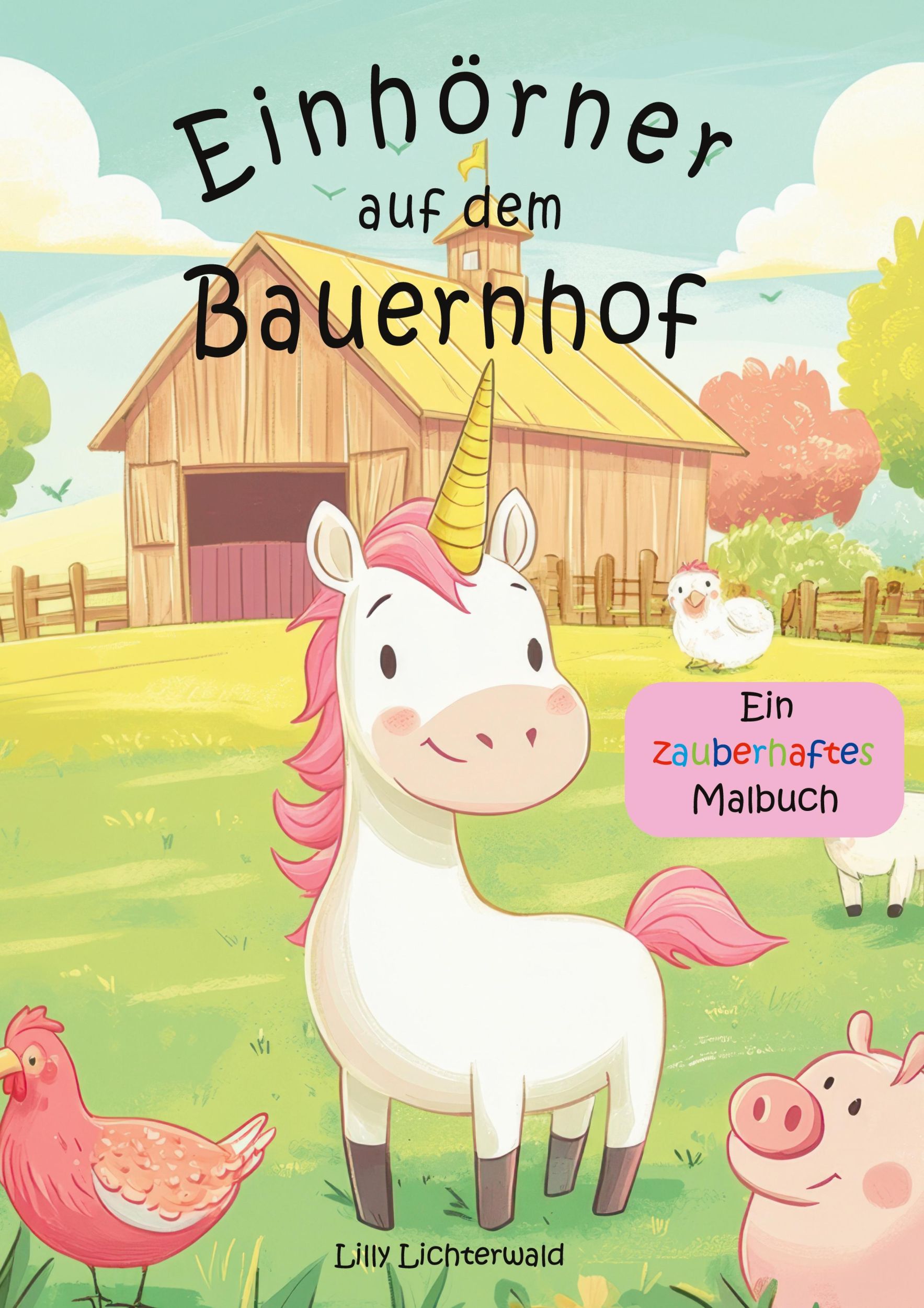 Cover: 9783759243959 | Einhörner auf dem Bauernhof | Ein zauberhaftes Malbuch | Lichterwald