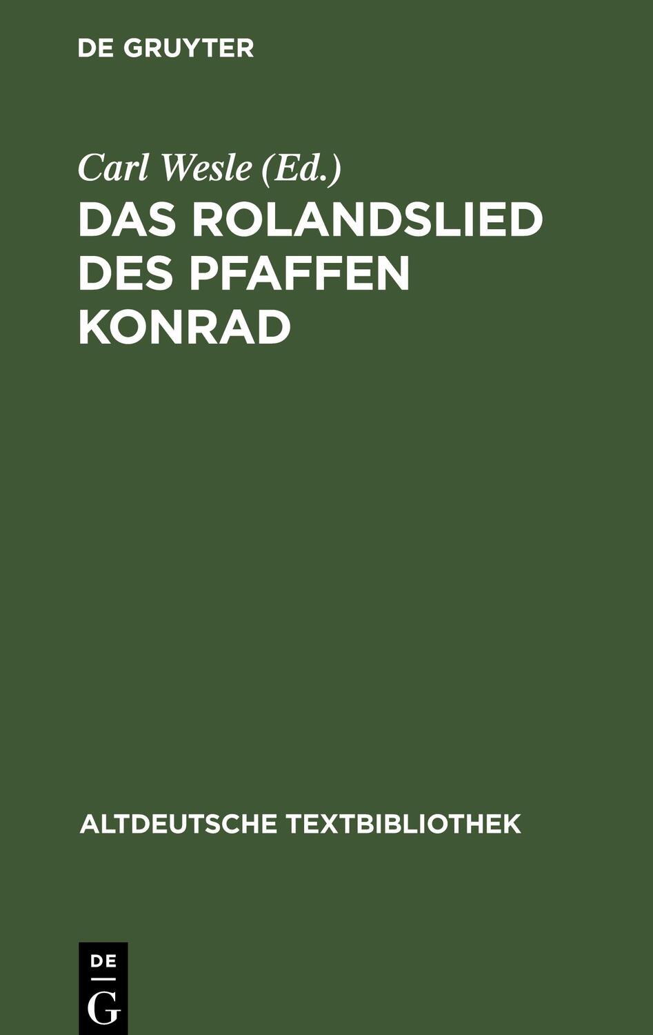 Cover: 9783484201699 | Das Rolandslied des Pfaffen Konrad | Peter Wapnewski (u. a.) | Buch