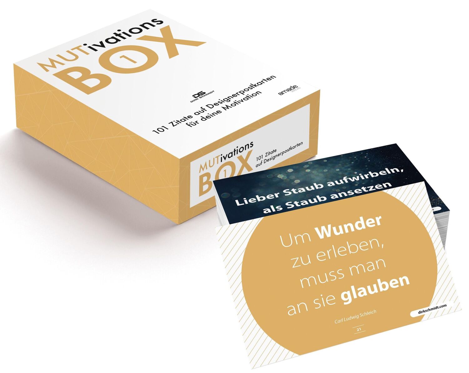 Bild: 9783981751215 | MUTivationsbox - 101 Zitate auf Designerpostkarten für deine...