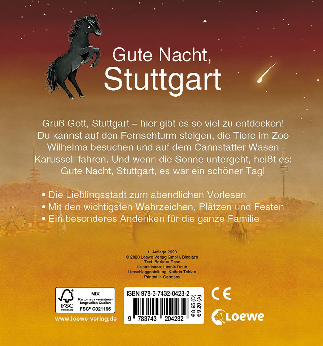 Rückseite: 9783743204232 | Gute Nacht, Stuttgart | Barbara Rose | Buch | Deutsch | 2020 | Loewe