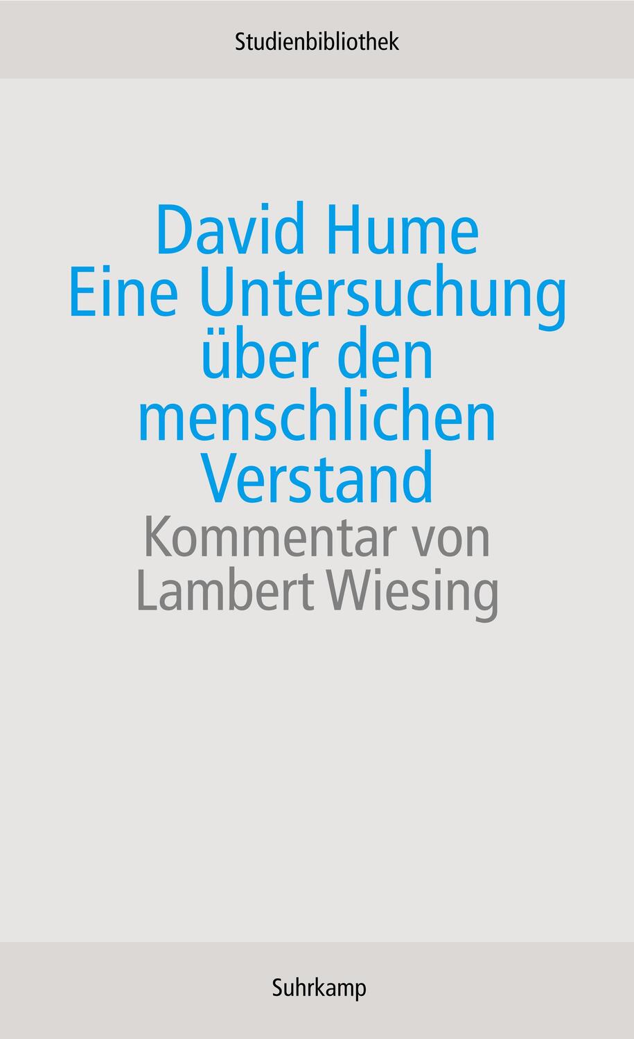 Cover: 9783518270059 | Eine Untersuchung über den menschlichen Verstand | David Hume | Buch